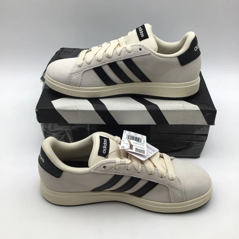 Adidas Grand Court 00s K Kids Sneakers Wonder White Black JR5569 Size 6 NEW